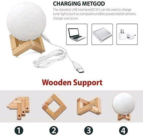 3D Moon Lamp with Touch Control
