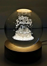 Happy Birthday Crystal Ball Lamp