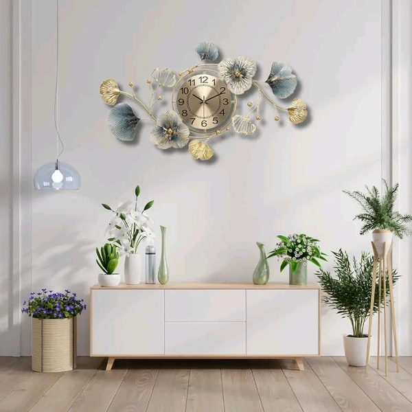 Radiance  Elegant Floral Metal Wall Clock
