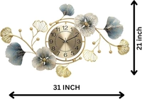 Radiance  Elegant Floral Metal Wall Clock