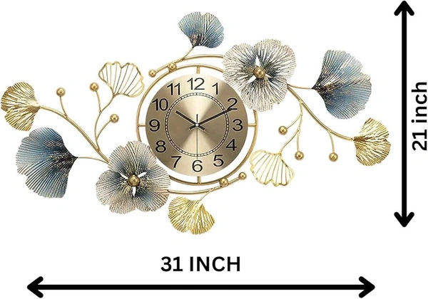 Radiance  Elegant Floral Metal Wall Clock