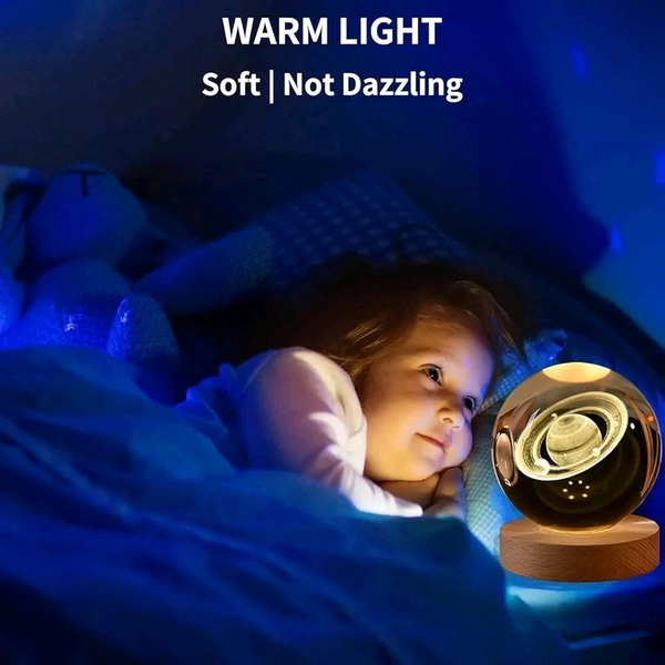 Radiance  3D Crystal Saturn Lamp with LED Base