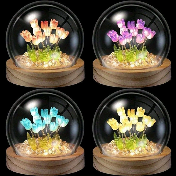Radiance  Enchanted Tulip LED Glass Dome Lamp