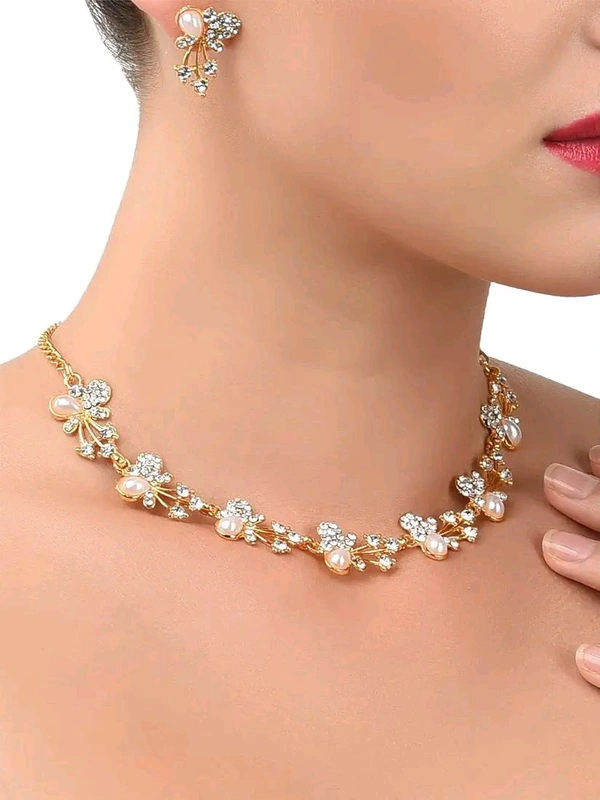Radiance  Floral Pearl & Crystal Necklace Set
