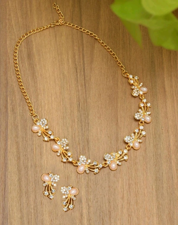 Radiance  Floral Pearl & Crystal Necklace Set