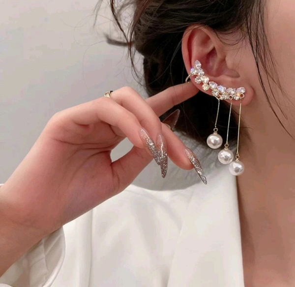 Radiance  Statement Crystal & Pearl Ear Cuff