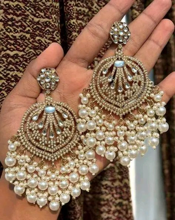 Radiance Grand Pearl & Kundan Bridal Earrings