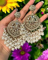 Radiance Grand Pearl & Kundan Bridal Earrings