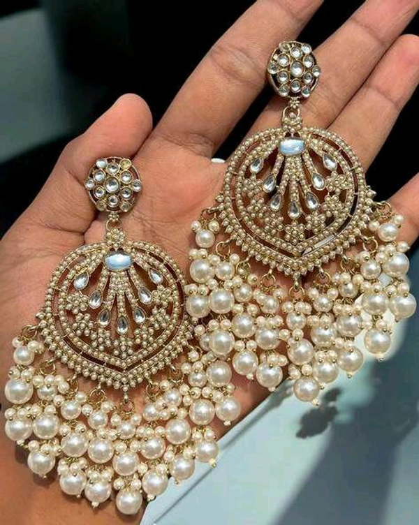 Radiance Grand Pearl & Kundan Bridal Earrings