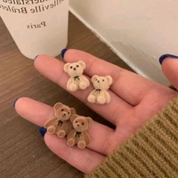 Radiance  Plush Teddy Bear Stud Earrings Pack Of 2 Sets 