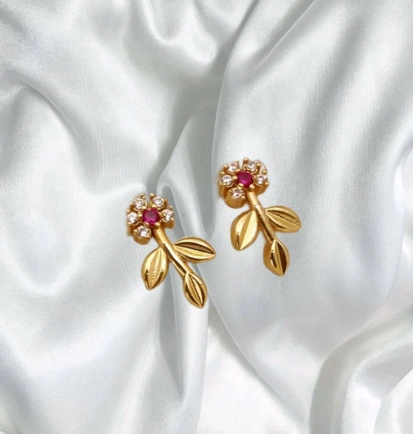 Radiance  Micro gold plated ad diaomnd studder daily wear flower earring for girls 