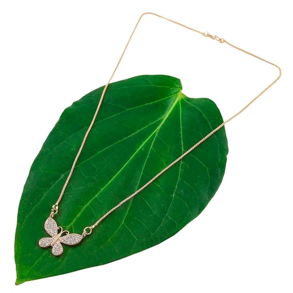 Radiance  American Diamond Pendal Chain In Rose Gold For Girls & Women's