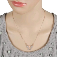 Radiance  American Diamond Pendal Chain In Rose Gold For Girls & Women's