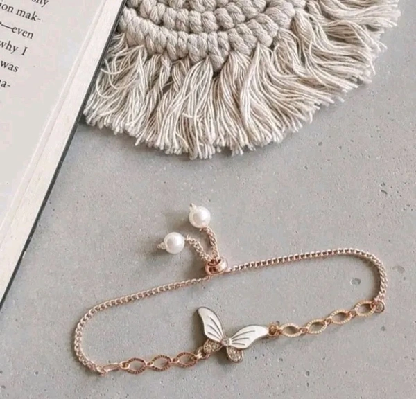 Radiance  Shark Hub Beautiful Pearl Butterfly Bracelet Bangles For Women And Girls