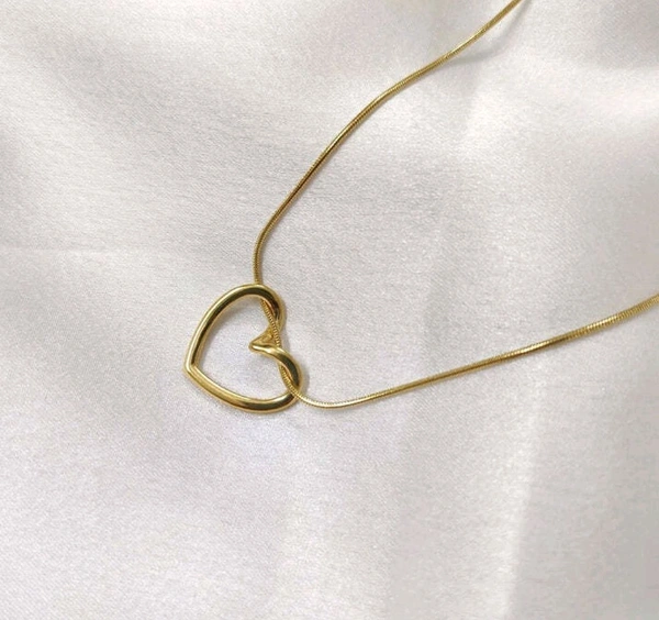Fancy Gold Plated New Heart Shep Pendent And Golden Chain