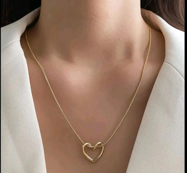 Fancy Gold Plated New Heart Shep Pendent And Golden Chain