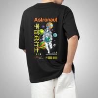 Fitforall® Astronaut Oversized T Shirt For Men - M-40, Black