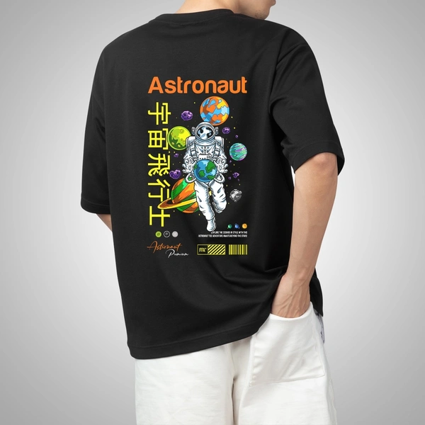 Fitforall® Astronaut Oversized T Shirt For Men - M-40, Black