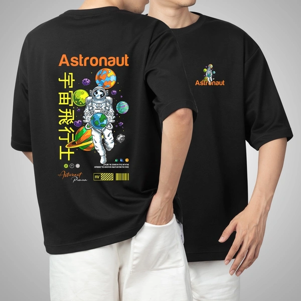 Fitforall® Astronaut Oversized T Shirt For Men - M-40, Black
