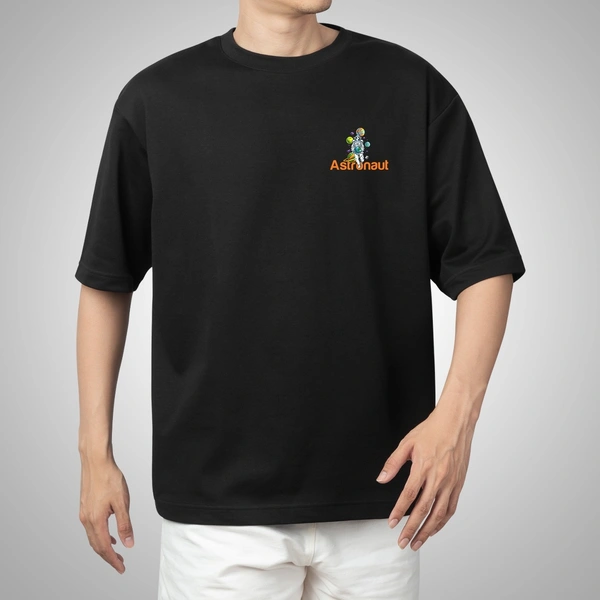 Fitforall® Astronaut Oversized T Shirt For Men - M-40, Black