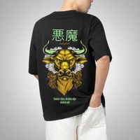 Fitforall® Sinister Vibe Oversized T Shirt For Men  - XXL-46, Black