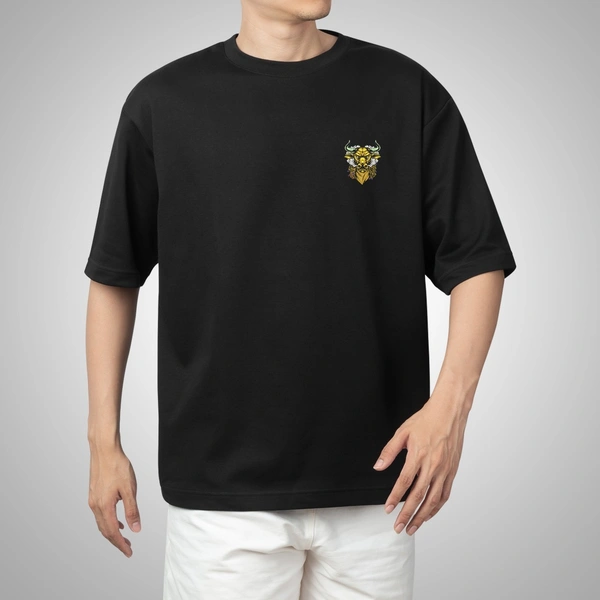 Fitforall® Sinister Vibe Oversized T Shirt For Men  - XXL-46, Black