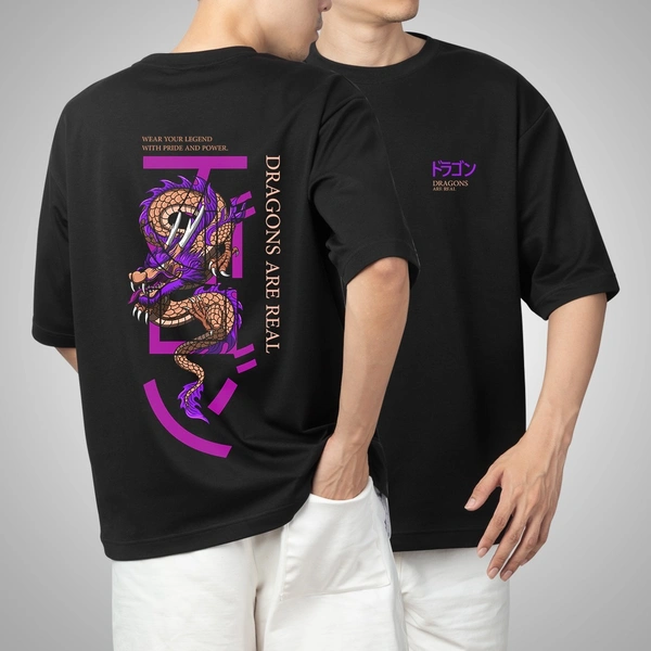 Fitforall Dragoons Oversized T-Shirt - L-42, Black