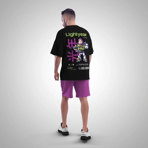 Fitforall® Lightyear Printed Oversized T-Shirt - M-40, Black