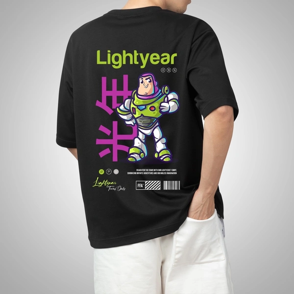 Fitforall® Lightyear Printed Oversized T-Shirt - M-40, Black