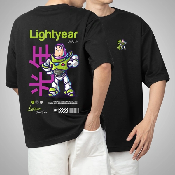 Fitforall® Lightyear Printed Oversized T-Shirt - M-40, Black