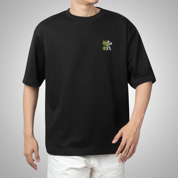 Fitforall® Lightyear Printed Oversized T-Shirt - M-40, Black