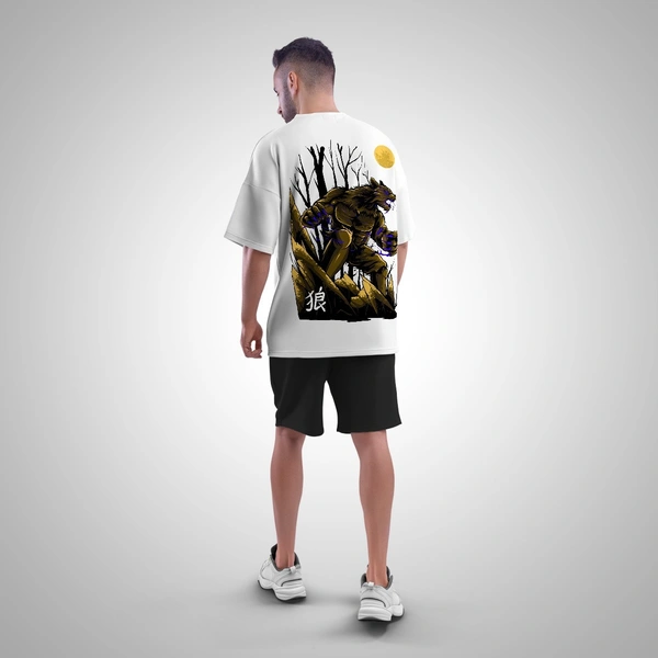 Fitforall® Lycanthropy Printed Black Oversized T-Shirt For Men - Black, L-42
