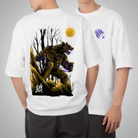 Fitforall® Lycanthropy Printed Black Oversized T-Shirt For Men - Black, L-42