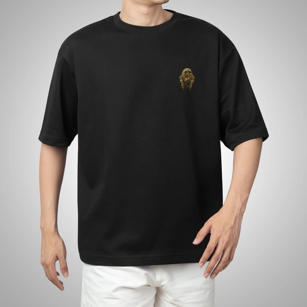 Fitforall® Poiison Printed Black Oversized T-shirt for Men - Black, M-40