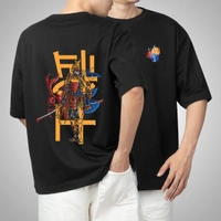 Fitforall® Samurai Betel Printed Black Oversized T-shirt for Men - Black, M-40