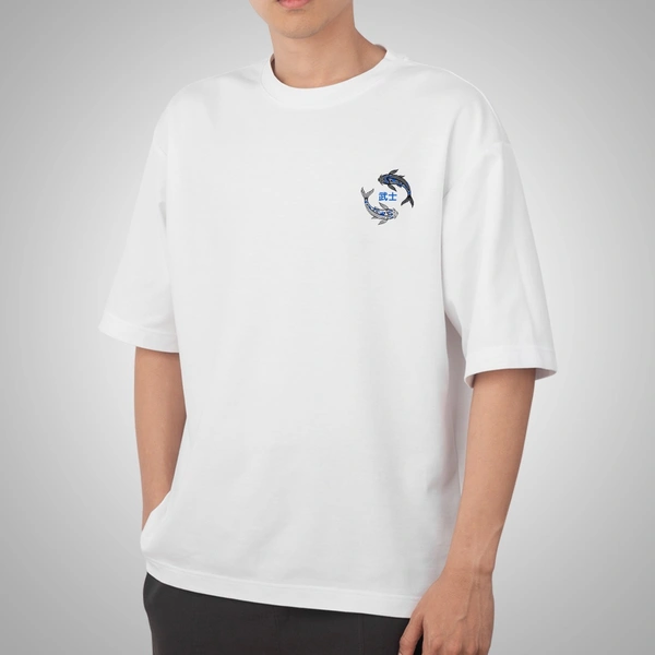 Fitforall® Samurai Printed White Oversized T-shirt for Men - White, XL-44