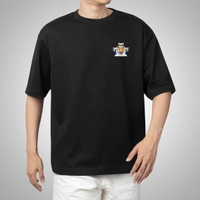 Fitforall® Summer Holiday Black Oversized T-shirt for Unisex - Black, L-42