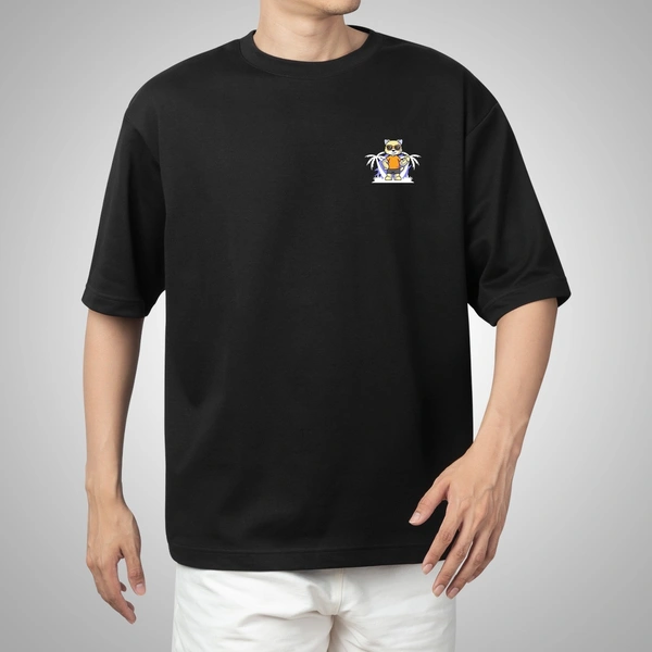 Fitforall® Summer Holiday Black Oversized T-shirt for Unisex - Black, L-42
