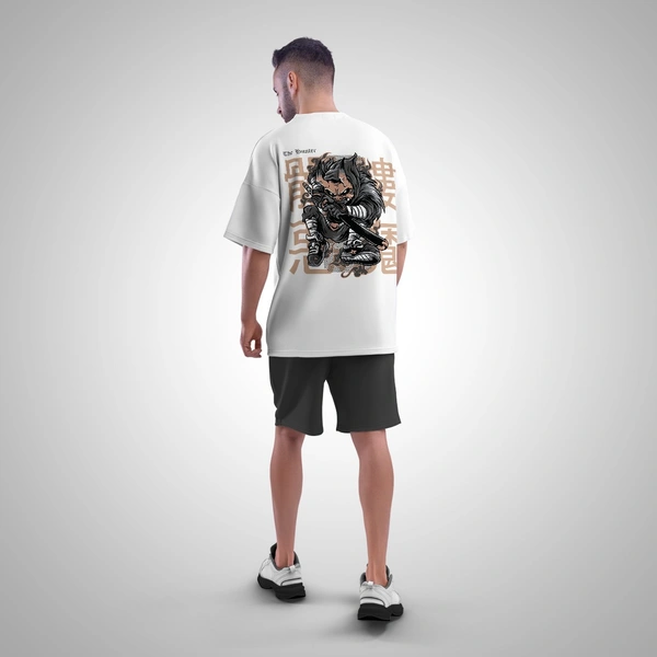 Fitforall® The Hunter White Oversized T-shirt for Men - L-42, White