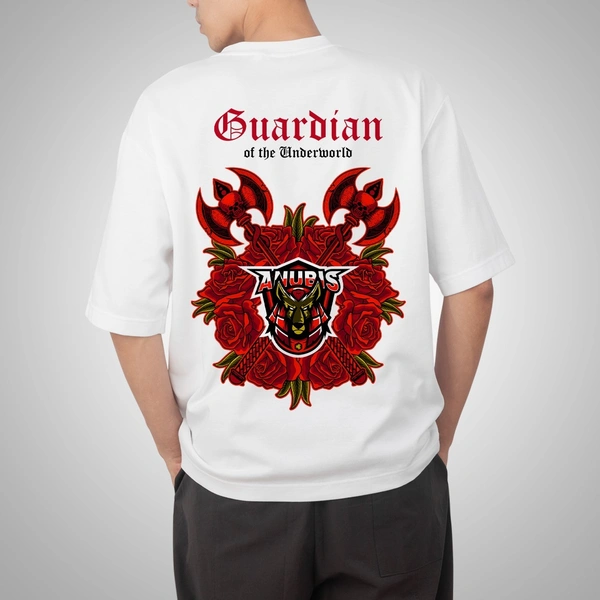 Fitforall® Underworld Guardian White Oversized T-shirt for Men - M-40, White