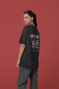 Fitforall® Frog Cute Vibe Oversized T-Shirt For Unisex With 3 Color - Black, M-40