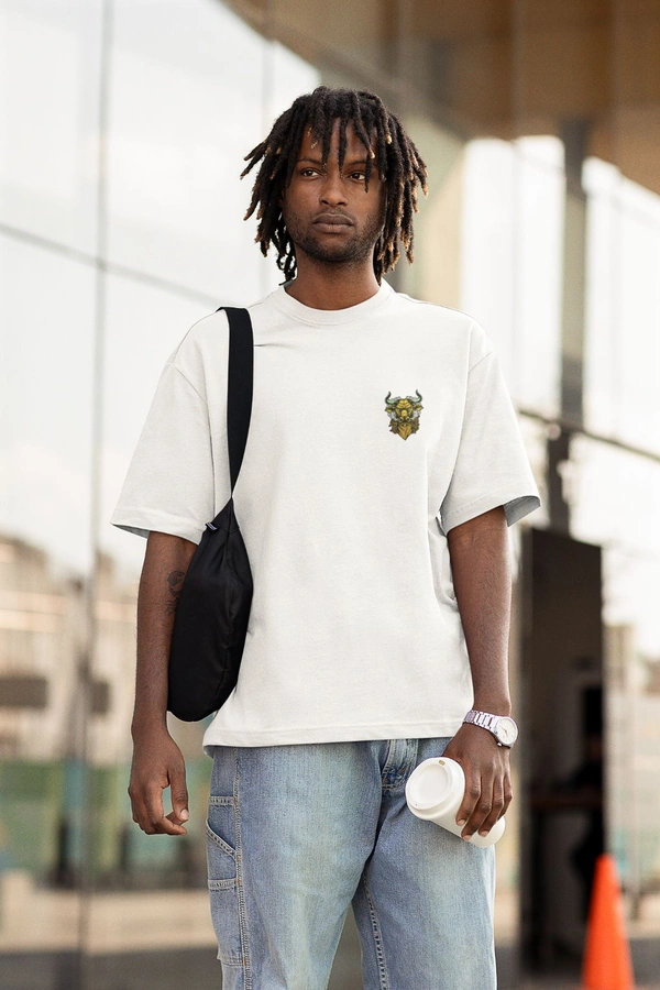 Fitforall® Sinister Vibe Oversized T Shirt For Men  - M-40, White