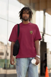 Fitforall® Sinister Vibe Oversized T Shirt For Men  - M-40, Maroon