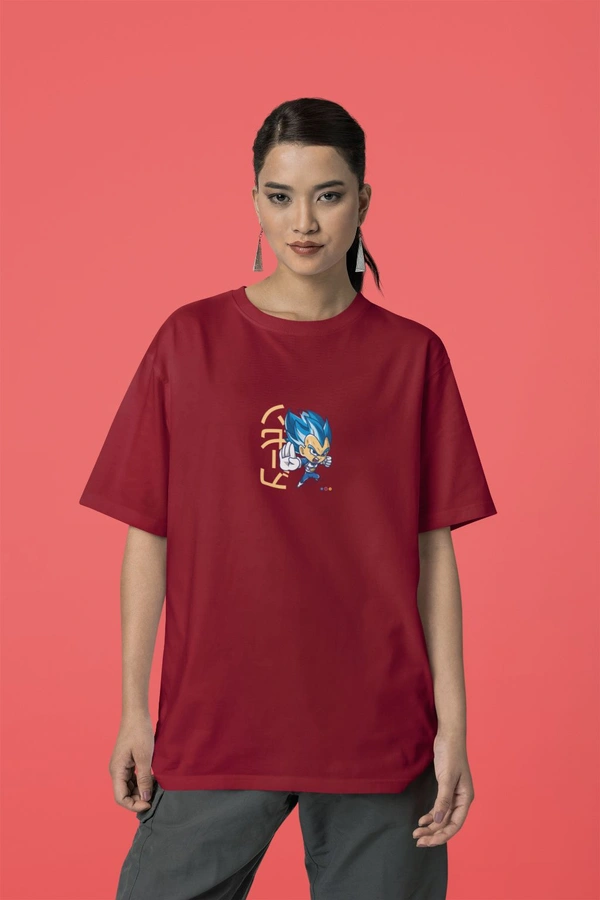 Fitforall® Sonic Printed Oversized T-shirt - L-42, Maroon