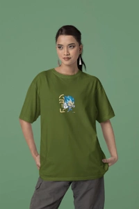 Fitforall® Sonic Printed Oversized T-shirt - XL-44, Olive Green