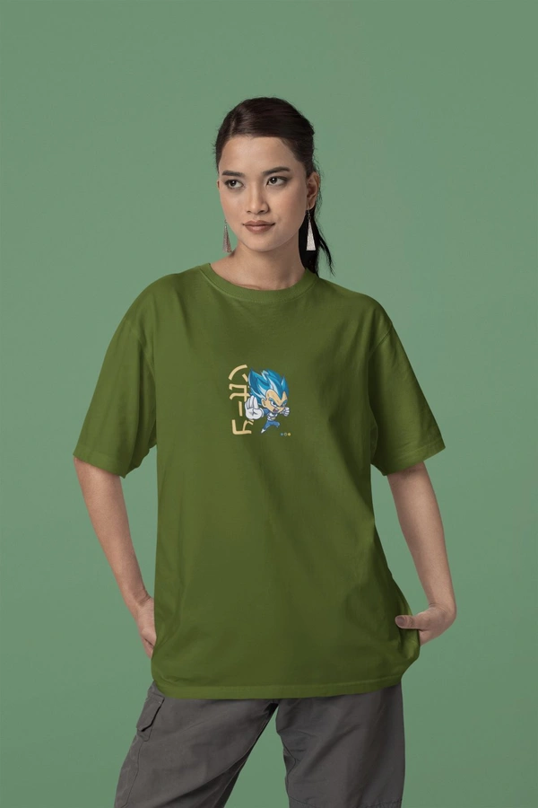 Fitforall® Sonic Printed Oversized T-shirt - XL-44, Olive Green