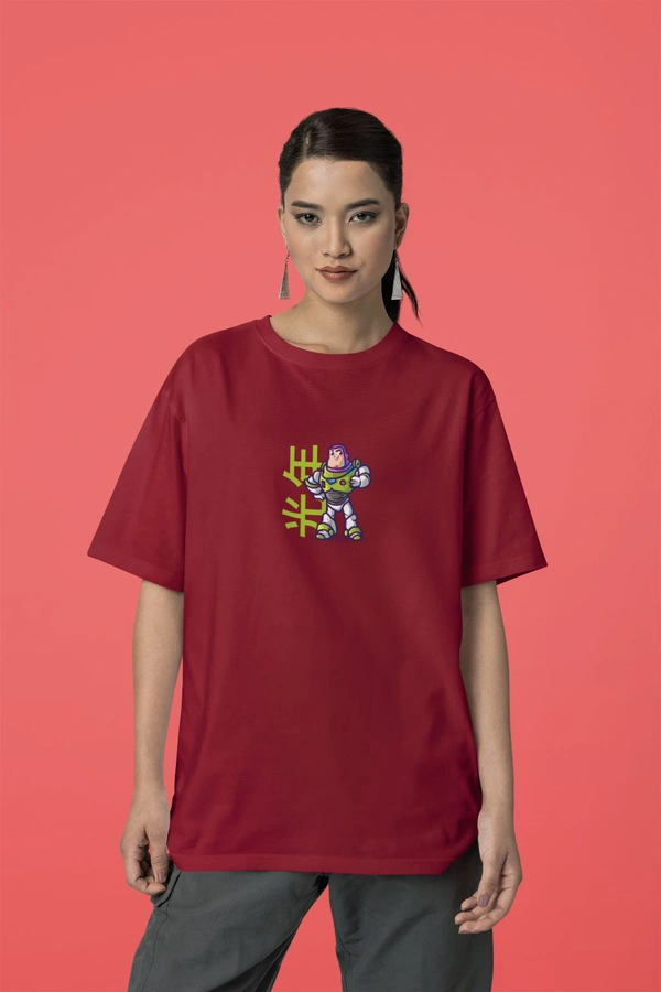 Fitforall® Lightyear Printed Oversized T-Shirt - M-40, Maroon