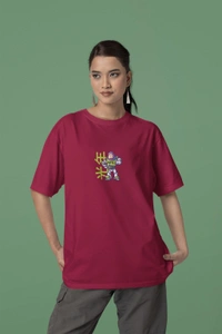 Fitforall® Lightyear Printed Oversized T-Shirt - L-42, Maroon