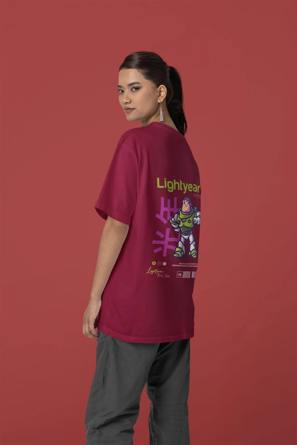 Fitforall® Lightyear Printed Oversized T-Shirt - XL-44, Maroon