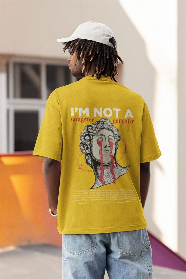 Fitforall® Gangester Printed Oversized T-Shirt - M-40, Musturd